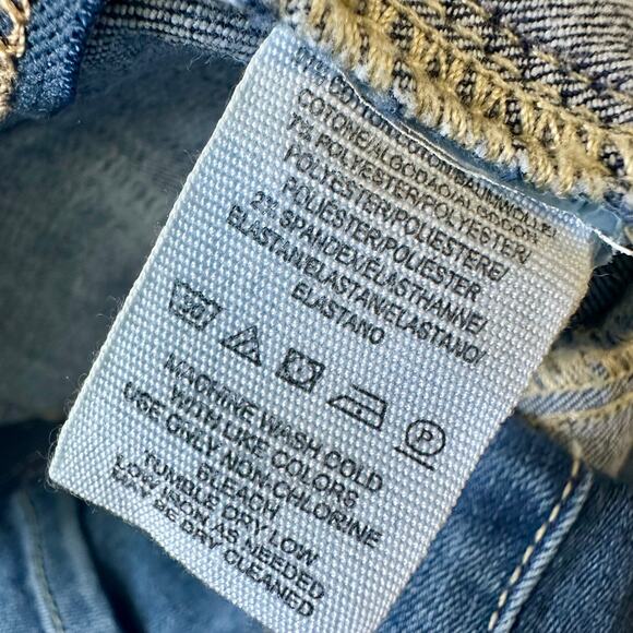 We The Free High Rise Flare Jeans Raw Hem Blue Denim Size 29 - Picture 3 of 8